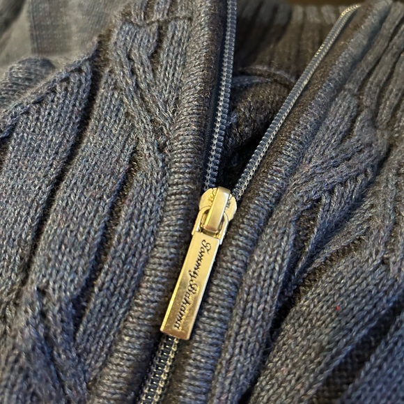 Tommy Bahama Men Navy Island Zone Knit 1/4 Zip Sweater - Picture 3 of 6